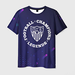 Мужская футболка Символ Sevilla и круглая надпись Football Legends