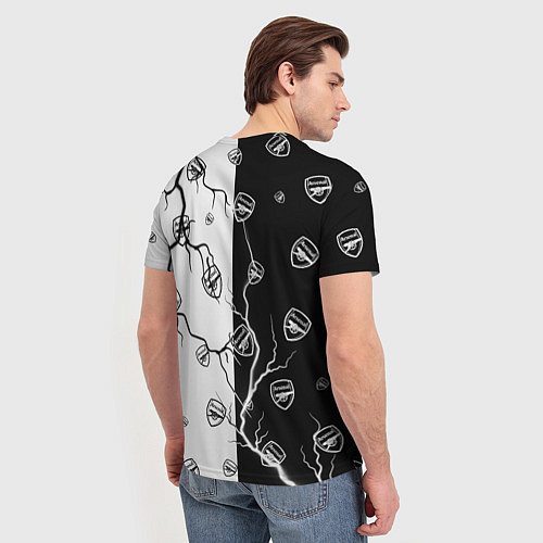 Мужская футболка АРСЕНАЛ - Молнии Паттерн / 3D-принт – фото 4