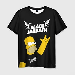 Футболка мужская Black Sabbath Гомер Симпсон Simpsons, цвет: 3D-принт