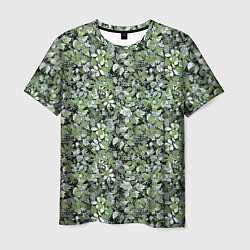 Мужская футболка Летний лесной камуфляж в зеленых тонах