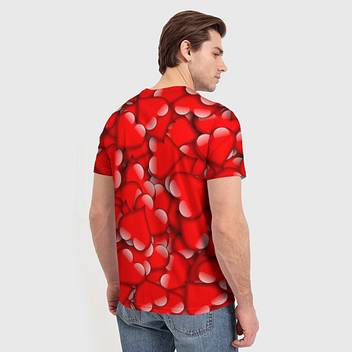 Мужская футболка LOVING HEARTS / 3D-принт – фото 4