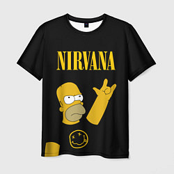 Мужская футболка NIRVANA ГОМЕР СИМПСОН, SIMPSONS