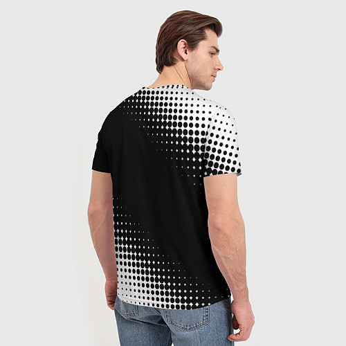 Мужская футболка Белый логотип Черный клевер на черном / 3D-принт – фото 4