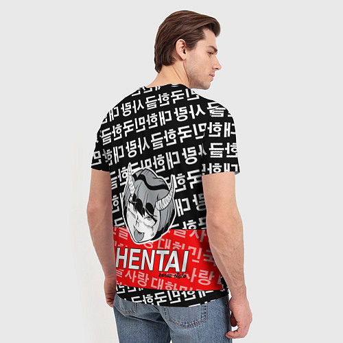 Мужская футболка HENTAI AHEGAO ХЕНТАЙ АХЭГАО / 3D-принт – фото 4
