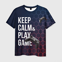 Футболка мужская KEEP CALM& PLAY GAME PATTERN HEXAGONAL, цвет: 3D-принт