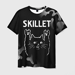 Мужская футболка Группа Skillet и Рок Кот