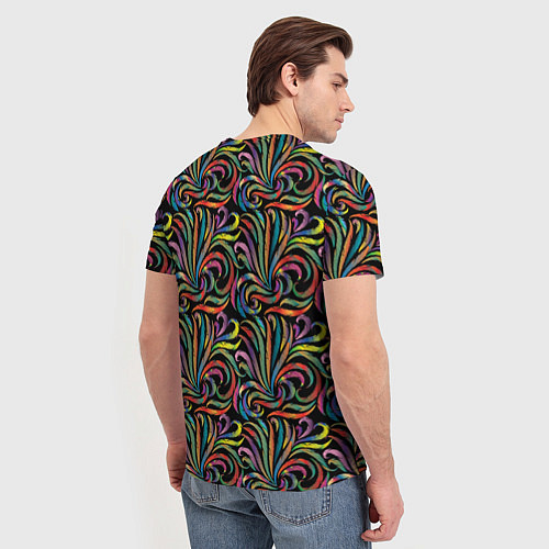 Мужская футболка Разноцветные яркие узоры / 3D-принт – фото 4