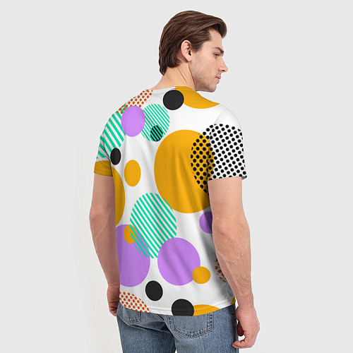 Мужская футболка GEOMETRIC INTERSECTING CIRCLES / 3D-принт – фото 4