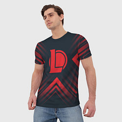 Футболка мужская Красный Символ League of Legends на темном фоне со, цвет: 3D-принт — фото 2