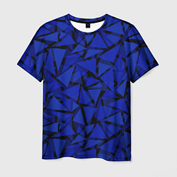 Футболка мужская Синие треугольники-геометрический узор, цвет: 3D-принт