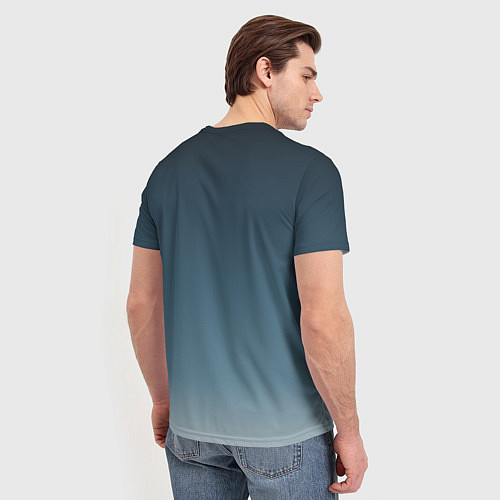 Мужская футболка GRADIENT shades of blue / 3D-принт – фото 4