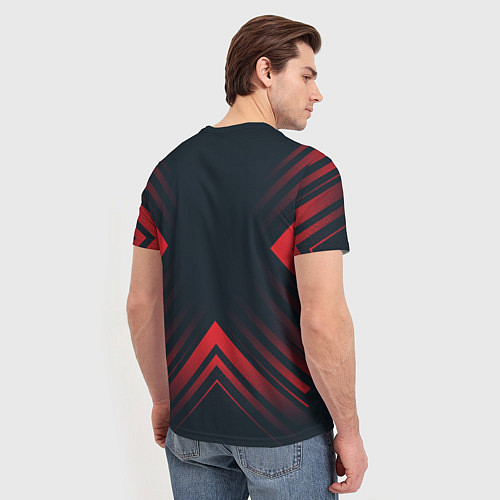 Мужская футболка Красный Символ Dead Space на темном фоне со стрелк / 3D-принт – фото 4