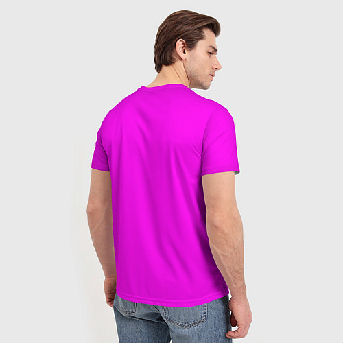 Мужская футболка Однотонный розовый неоновый Пион / 3D-принт – фото 4