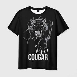 Футболка мужская Cougar on the hunt - Пума на охоте, цвет: 3D-принт