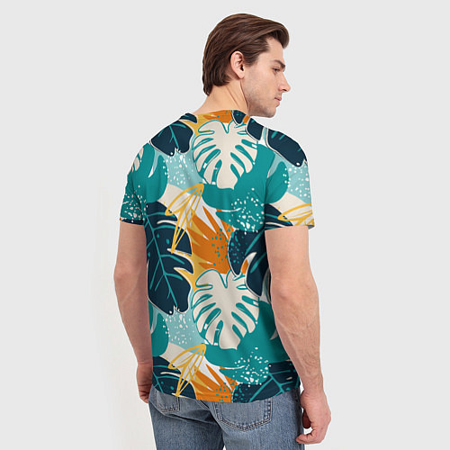 Мужская футболка Летние зелёные тропики Пальма Tropical / 3D-принт – фото 4