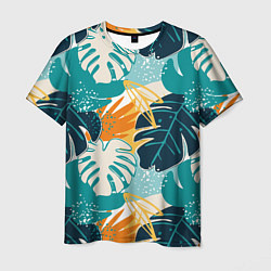 Мужская футболка Летние зелёные тропики Пальма Tropical