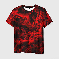 Мужская футболка Красный дым Red Smoke Красные облака
