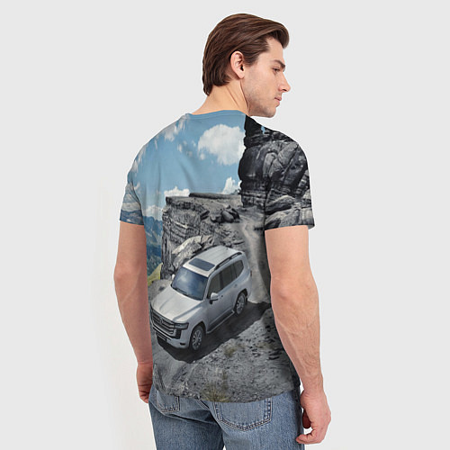 Мужская футболка Toyota Land Cruiser 300 Горная дорога / 3D-принт – фото 4