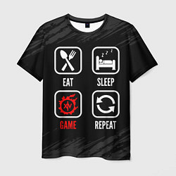 Мужская футболка Eat, Sleep, Final Fantasy, Repeat