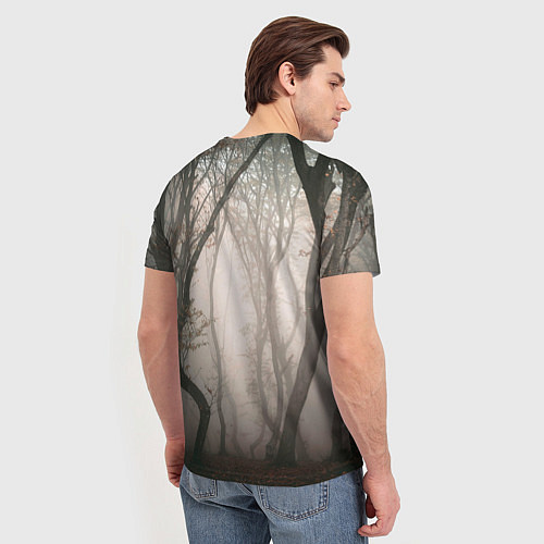Мужская футболка Лес Туман / 3D-принт – фото 4