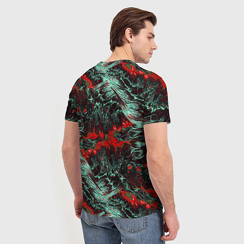 Мужская футболка Красно-Белая Вулканическая Лава / 3D-принт – фото 4