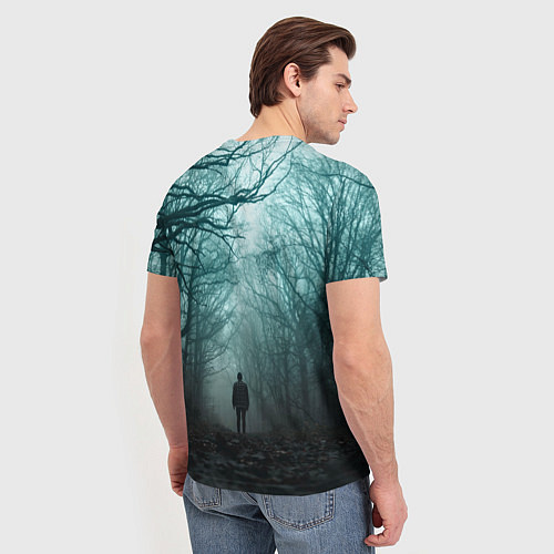 Мужская футболка Парень в лесу / 3D-принт – фото 4