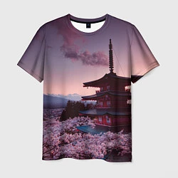 Мужская футболка Цветение сакуры в Японии