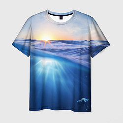 Мужская футболка Грань между небом и водой