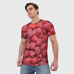 Футболка мужская Малина - ягоды, цвет: 3D-принт — фото 2