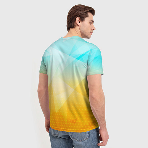 Мужская футболка Полигоны - Лед и мед / 3D-принт – фото 4