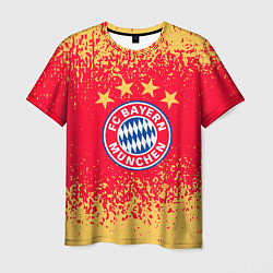 Мужская футболка Bayern munchen красно желтый фон