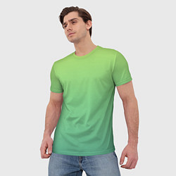 Футболка мужская Shades of Green GRADIENT, цвет: 3D-принт — фото 2