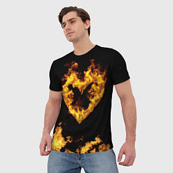Футболка мужская Fire Heart, цвет: 3D-принт — фото 2