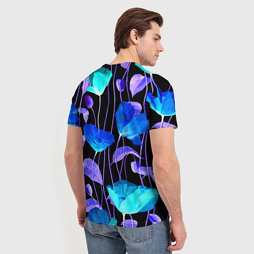Мужская футболка Авангардный цветочный паттерн Fashion trend / 3D-принт – фото 4
