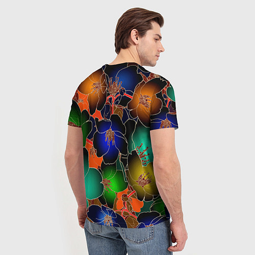 Мужская футболка Vanguard floral pattern Summer night Fashion trend / 3D-принт – фото 4