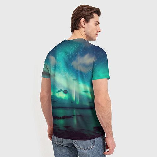 Мужская футболка Aurora borealis / 3D-принт – фото 4