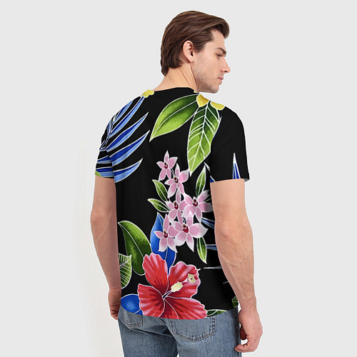 Мужская футболка Floral vanguard composition Летняя ночь Fashion tr / 3D-принт – фото 4