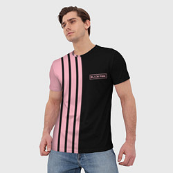 Футболка мужская BLACKPINK HALF BLACK-PINK MINI LOGO, цвет: 3D-принт — фото 2