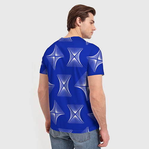 Мужская футболка ABSTRACT PATTERN ON A BLUE BACKGROUND / 3D-принт – фото 4