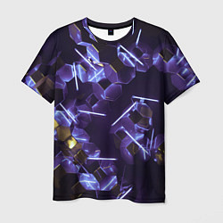Мужская футболка Неоновые фигуры с лазерами - Фиолетовый