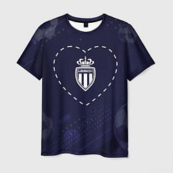 Мужская футболка Лого Monaco в сердечке на фоне мячей