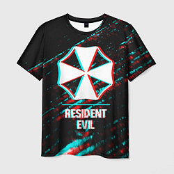 Мужская футболка Resident Evil в стиле Glitch Баги Графики на темно