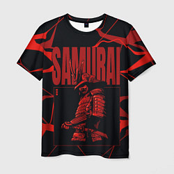 Мужская футболка Красный самурай с красными разводами