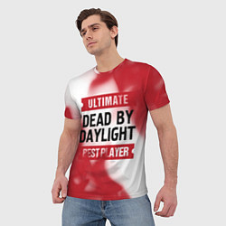 Футболка мужская Dead by Daylight: красные таблички Best Player и U, цвет: 3D-принт — фото 2