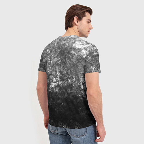 Мужская футболка Текстура камня черно-белый узор / 3D-принт – фото 4