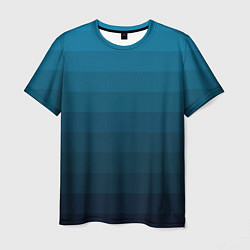 Мужская футболка Blue stripes gradient