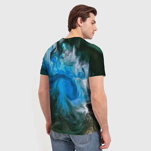Мужская футболка Неоновые краски - Синий / 3D-принт – фото 4