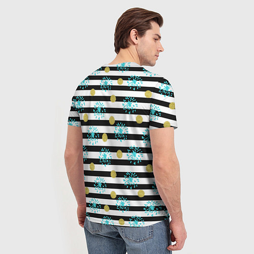 Мужская футболка Полосатый модный праздничный узор / 3D-принт – фото 4