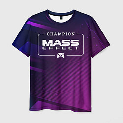 Футболка мужская Mass Effect Gaming Champion: рамка с лого и джойст, цвет: 3D-принт
