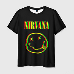 Мужская футболка Nirvana глитч